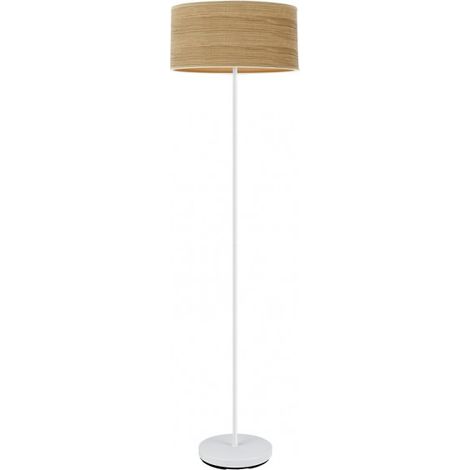 Jerte 1xe27 Bianco/Legno chiaro 165x40x40 Cm mark FABRILAMP Lampada da terra