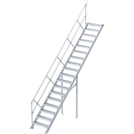 Euroline 510 Treppe 45° 600mm Stufenbreite 18 Stufen Alu gerieft