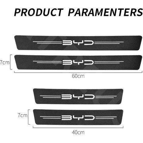 (1 jeu) Film protecteur étanche en fibre de carbone pour seuil de porte de voiture BYD Atto 3 Seal Tang Qin E3 E2 Dolphin Han EV 2023 (1/3)