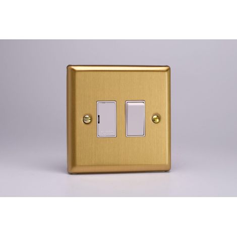 Varilight 13A Switched Fused Spur - Brushed Brass Finish (1/2)