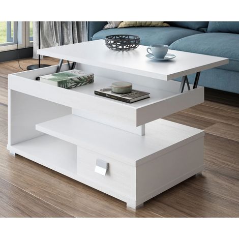 Mesa centro elevable 51 cm(alto) 110 cm(ancho) 55 cm(largo) Color BLANCO (1/3)