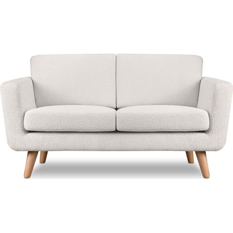 KONSIMO Schlafsofa mit Armlehnen "TAGIO", Weiss, Stoff, Scandinavian, 153x80x84 cm (1/4)