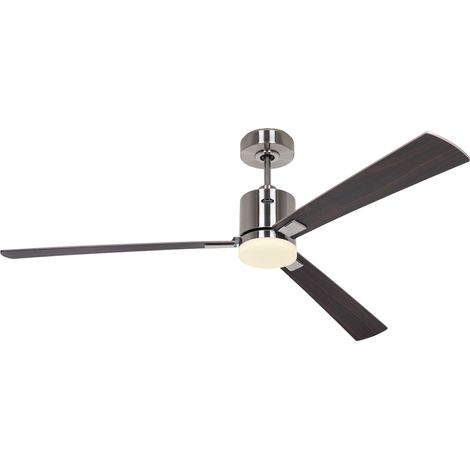 Ventilateur de plafond ECO CONCEPT 152, chrome brossé - noyer/cerisier, Wi-Fi avec éclairage (1/2)
