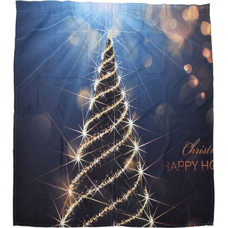 Rideau de Noël Impression Numérique 3D pour Balcon et Véranda - Décoration Festive Extérieure 170x200 cm