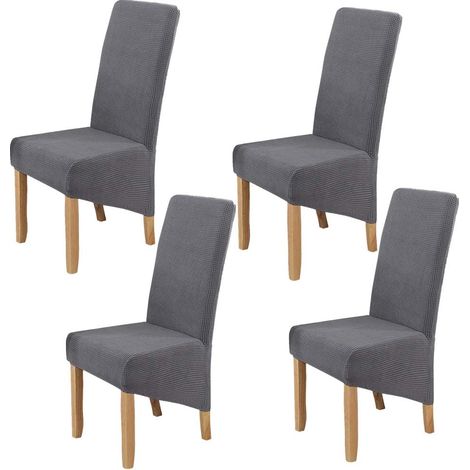Set di 4 coprisedie elasticizzati, moderni, sfoderabili e lavabili, ideali per banchetti, cucine, matrimoni, feste e sale da pranzo. (1/5)
