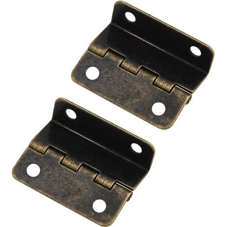 Lot de 2 Charnières DemiSurface à Trois Volets SemiDissimulées Décalées pour Porte, Coffre, Armoire, Matériel de Meubles [Bronze] (1/5)