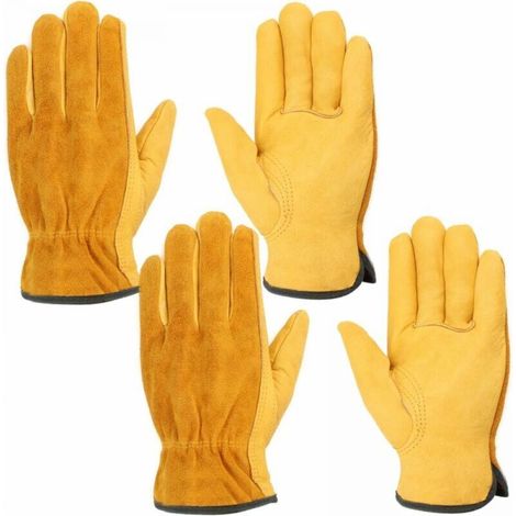 Guanti da lavoro in pelle, 2 paia di guanti robusti e impermeabili, taglia M, adatti per edilizia, giardinaggio, riparazione auto, unisex