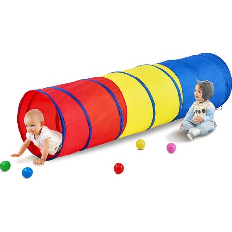 VEVOR Tienda de campaña túnel para niños pequeños, colorido juguete de túnel emergente para bebe o mascota, plegable para niño y niña, interior y exterior, rojo/amarillo/azul multicolor