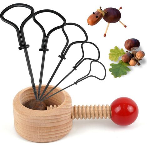 Kit de bricolage perceuse à châtaignes avec support 5 tailles 1,5-5 mm pour enfants (1/4)