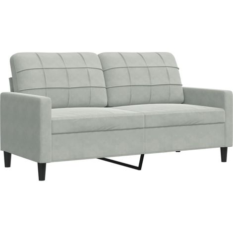 Canapé à 2 places，Sofa pour Salon，Banquette Gris clair 140 cm Velours CFW762409 (1/5)
