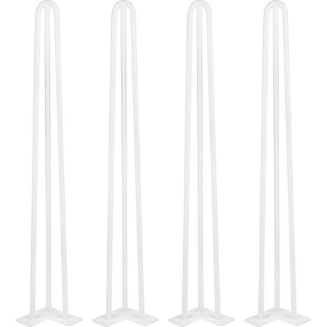71 cm hohe Tischbeine, Tischstützen-Set, 4 Stück, Haarnadel-Tischbeine mit 3 stabilen Stangen, Möbelbeine zum Erstellen eines Tisches, Weiß (1/5)