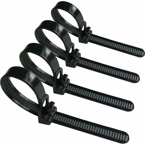Attaches de Câble Réutilisables, Nylon Ultra Résistant Serre Câble Flexible Zip Cable Ties avec Slipknot(Noir)[Lot de 100] (1/5)