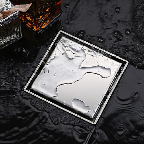 Floor Drain Shower Drain Floor Drain 304 Stainless Steel Anti-Odor Floor Drain Shower Cover for Toilet Bathroom Kitchen, 110 x 110mm (1/3)