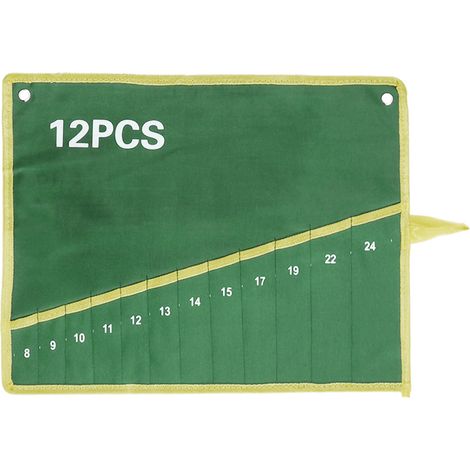 1 pcs Sac de rangement à outils en toile, 12 poches, résistant, pliable, pour mécaniciens et électriciens (1/4)