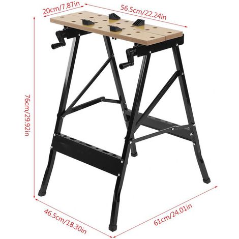 Table de travail pliante pour atelier d'outillage et de réparation (1/5)