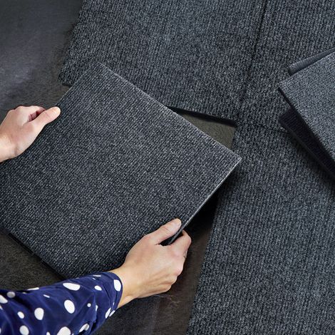 Dalles moquette clipsables 36 pcs 30x30 cm intérieur extérieur porche jardin (1/5)