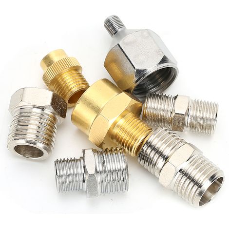 Kit professionnel de raccords d'aérographe 7 pièces, adaptateurs BSP 1/8" et 1/4" pour compresseur et pistolet à peinture (1/5)
