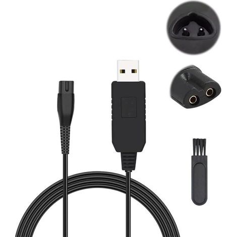 12-V-Ladekabel für Braun Elektrorasierer der Serien 5, 7, 9 und 3, Ersatz-Ladeadapter, Netzkabel kompatibel mit dem Epilierer (1/5)