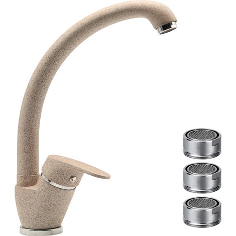 Miscelatore ottone avena2 lavello cucina oslo orientabile con 3 aeratori ricambio (1/5)
