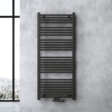 doporro Design Badheizung gerade 140x60cm Anthrazit Röhrenheizkörper Horizontal Mittelanschluss Bad-Heizkörper (1/5)