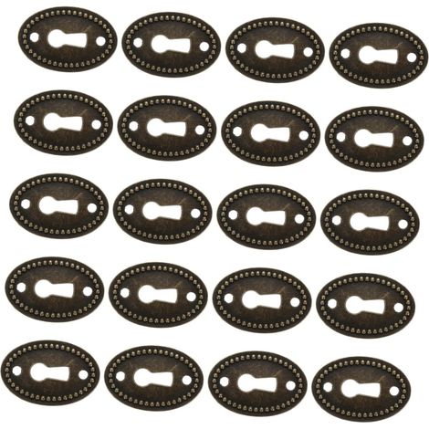 Lot de 20 plaques finition ovales en laiton antique, alliage (1/5)