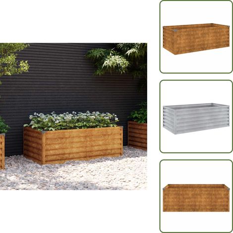 Hochbeet 100x50x36 cm Cortenstahl - Cortenstahl Hochbeet - Rostschutz - Gartendekoration - Balkonbepflanzung - Pflegeleicht (1/5)