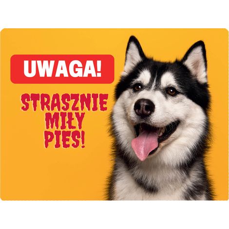 Una placa muy bonita con forma de husky - 20x28 cm