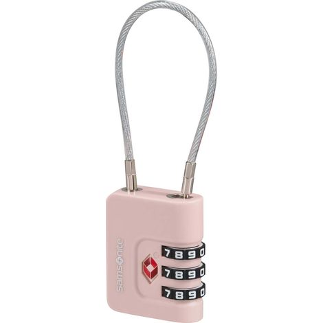 TSA Cable Lock, 3-Digit Combination, Pink (1/4)