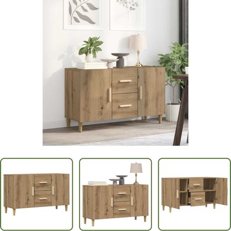 vidaXL Rangement bois - Buffet chêne artisanal 100x36x60 cm bois d'ingénierie (1/5)