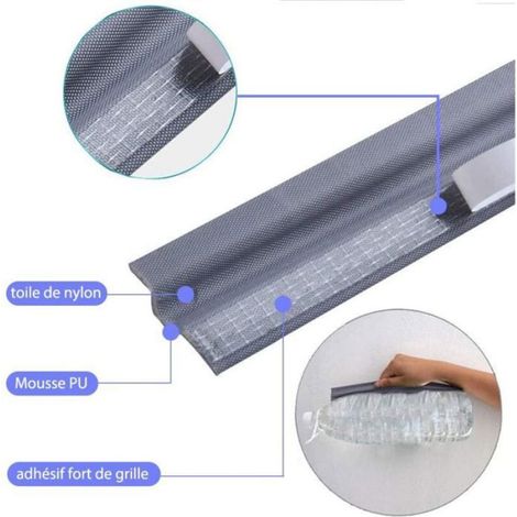 4m Gris Joint Portes de Mousse porte et Autocollante FenêTres,Joint Bande Etancheite Anti PoussièRe Collision pour Bloquer Les Fis (1/4)