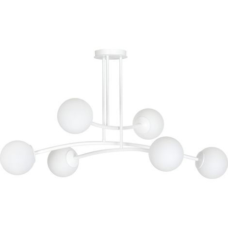 Lampadario Emibig Halldor 6xE14 bianco vetro 108cm (1/5)