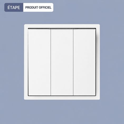 Interrupteur mural triple simple allumage grand panneau type 80 standard européen sans prise PC blanc 6 8 × 8 × 4 cm 130 g – Livraison gratuite