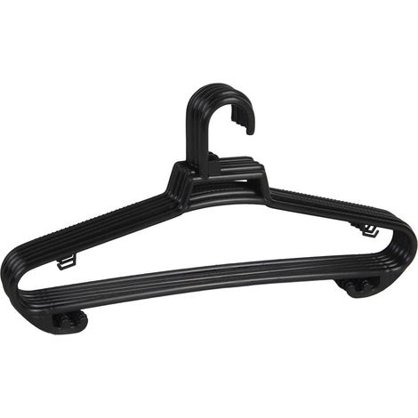 COFAN pack de 6 perchas negras 38 x18 cm , Lote de 6 Perchas Modelo Oslo. Es un producto de calidad para colgar prendas delicadas con forma redondeada, evitando adoptar formas inde (1/4)