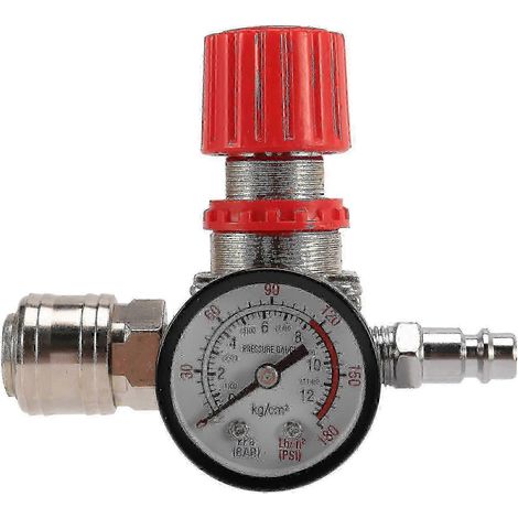 Régulateur de pression 1/4 pouce, régulateur de pression pour compresseur d'air, détendeur, vanne de régulation à 3 trous XXF (1/5)