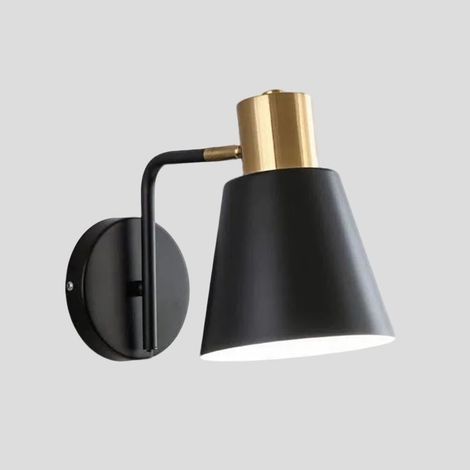 Applique murale industrielle moderne, applique murale réglable en métal, applique murale de chevet, luminaire E27, applique murale minimaliste nordique for couloir, salon(Black) (1/5)