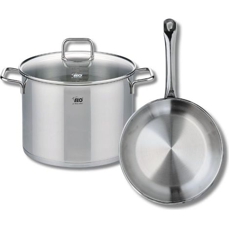 Ensemble de 1 Poêle de cuisson 24 cm et 1 faitout 26 cm Elo Profi Citrin (1/5)