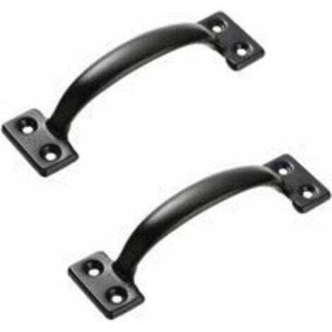 Poignee Meuble, 2 Pièces Poignee de Meuble Cuisine Vintage Acier Inoxydable Poignée pour Porte en Bois, Porte de Fer, Tiroir, Meubles à Chaussures, Noir (1/4)