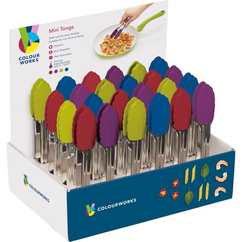 CW Mini Tongs CDU 1pc Assorted Colours