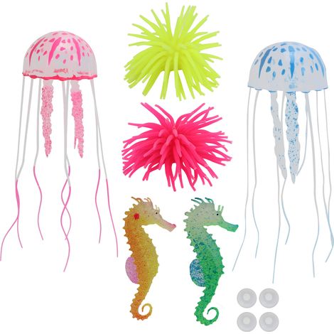 Lot de 6 décorations lumineuses artificielles pour aquarium d'eau douce et d'eau de mer. (1/5)