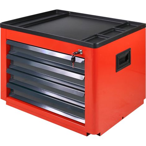 ADB Werkzeugtruhe 4 Schubladen für Werkstattwagen Basic 450x600x440 mm rot (1/5)