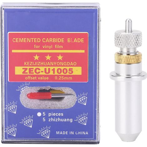 Lot de 15 lames de découpe en acier tungstène pour traceur, avec porte-lames (angles de 30, 45 et 60°). (1/5)