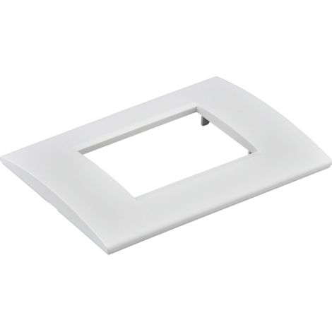 Placca Plastica Quadrata MBL 3 Moduli/Posti Compatibile Bticino Living, 15 Colori Disponibili (Bianco)