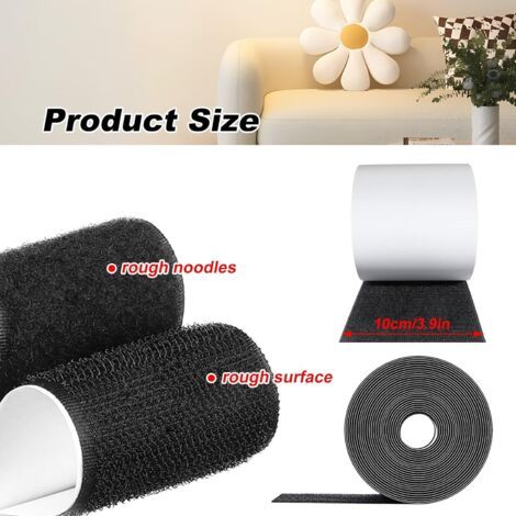 NALOOKAMIC  Scratch Autocollant, 10cm de Large et 3m de Long, Scratch Autocollant Double Face, Bande Scratch Adhésive pour Empêcher les Coussins de Canapé, les (1/4)