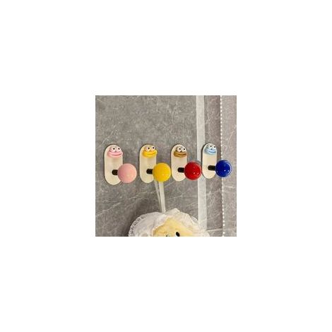 (Juego de 4) Ganchos para baño, ganchos coloridos y elegantes que se pueden usar para colgar gomas para el cabello y coleteros o para guardar accesorios. - Crezuo