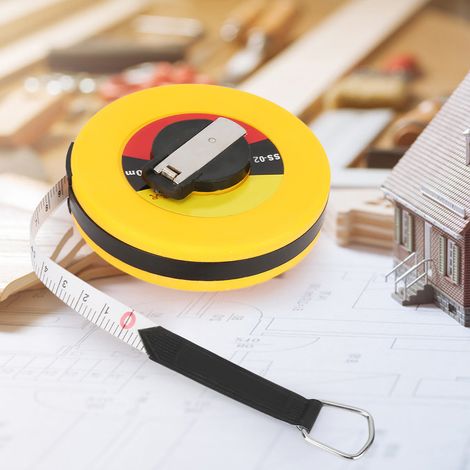 Mètre ruban en fibre de verre de 20 m pour mesures sur site, outil de mesure pour levés topographiques de bâtiments (1/5)