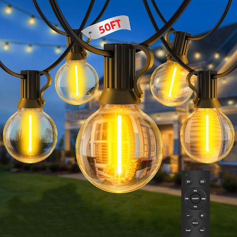 Guirlande Lumineuse Guinguette Extérieur LED 20M/65.5FT Ampoules G40 Exterieure Lumiere Jardin IP44 Imperméable Guirlandes Terrasse Lumineuses Connectable Pergola Balcon Mariage Extérieur Décoration (1/5)
