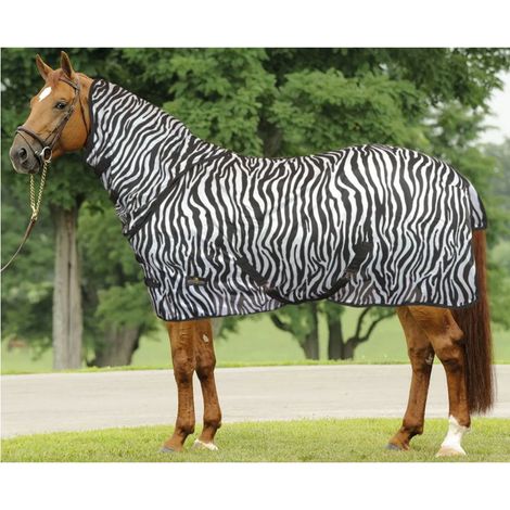 145 cm, Zebra: Anti-Fly Mesh Decke mit Hals Pferde Zebra Plus (1/5)