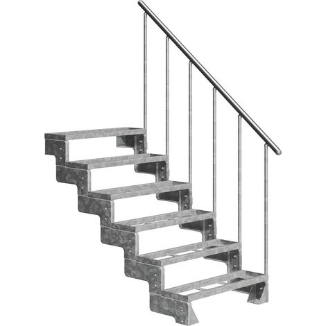 Dolle Außentreppe Gardentop 108-132cm Geschosshöhe mit Einlegerahmen 80cm breit mit Geländer