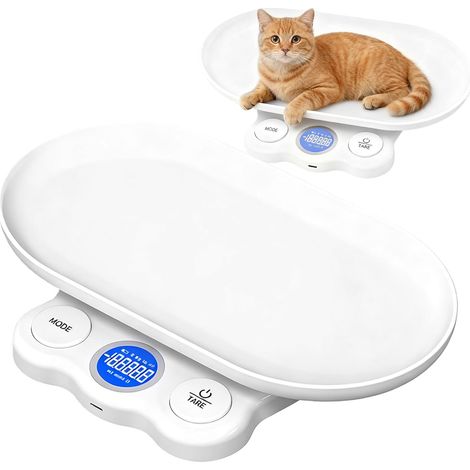 Balance numérique pour petits animaux, 15 kg, avec 4 modes de pesée (g/kg/lb/stlb), rechargeable, balance numérique, pour chats, animaux domestiques, cuisine (1/5)