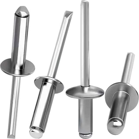 Lot de 120 rivets aveugles 4,8 x 8 mm en aluminium à tête plate - Rivets de fixation unilatéraux pour métal, tôle, plastique, bricolage, atelier et réparations (1/5)